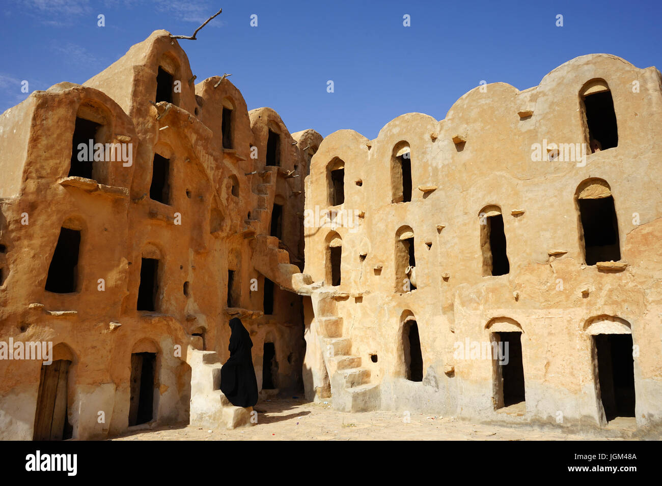 Ksar Ouled Soltane, un ancien grenier fortifié, ou ksar, situé dans le district de Tataouine dans le sud de la Tunisie Banque D'Images