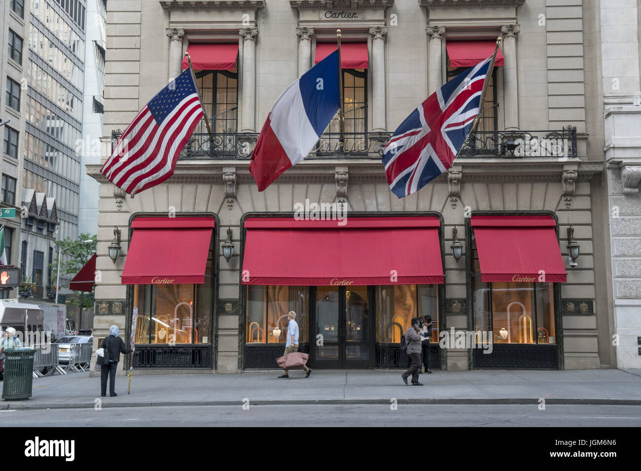 Cartier Joailliers dans l'hôtel particulier Cartier à l'angle de 5th Avenue et 52e rue à Manhattan, New York. Banque D'Images