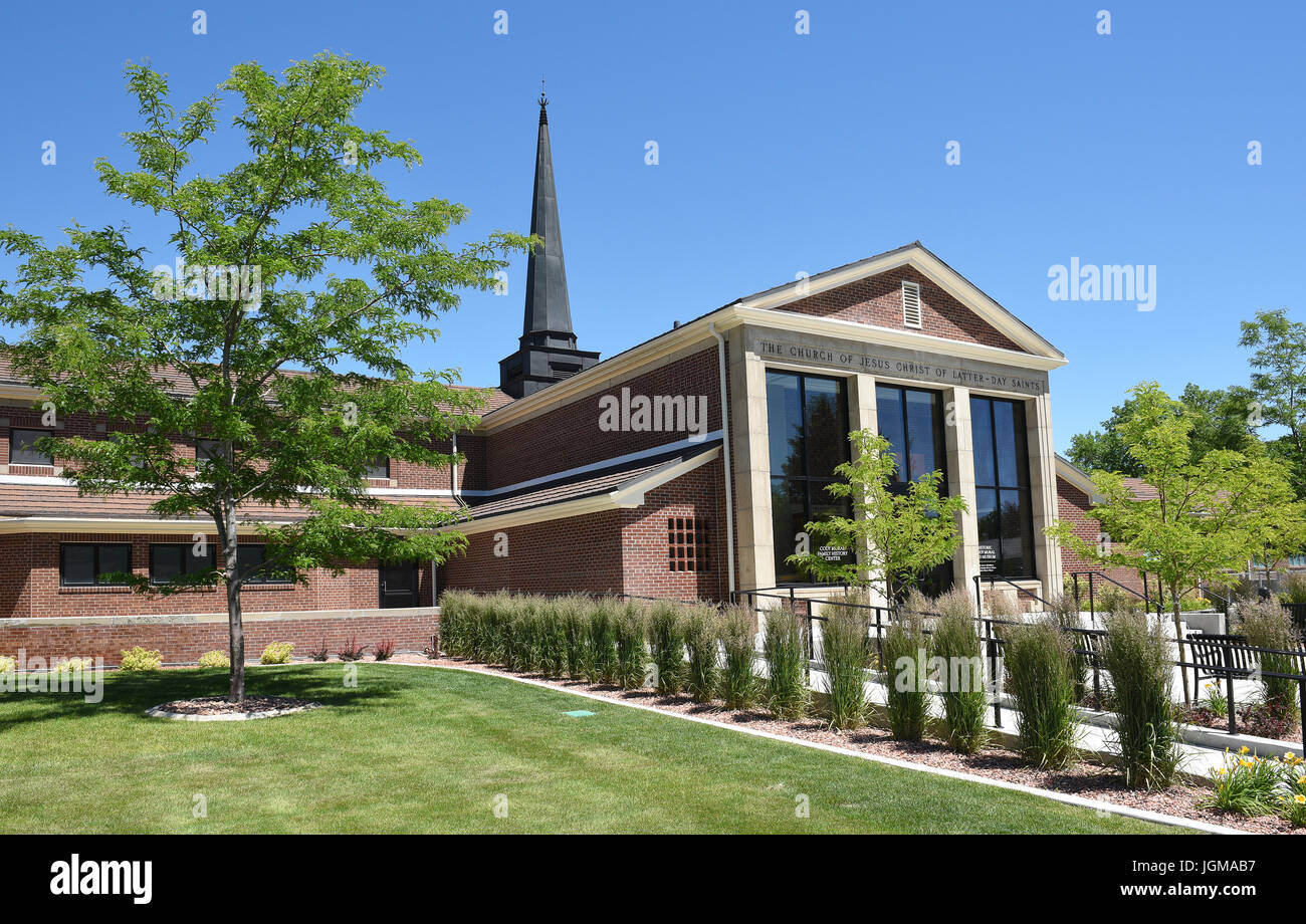 CODY, WYOMING - 24 juin 2017 : fresque historique Cody et musée. Le site dispose d'un aperçu de l'expansion de l'ouest de pionniers mormons dans le Banque D'Images