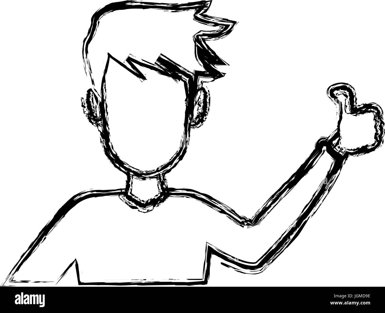 Portrait Caricature Drole Profil Des Jeunes Image Vectorielle Stock Alamy