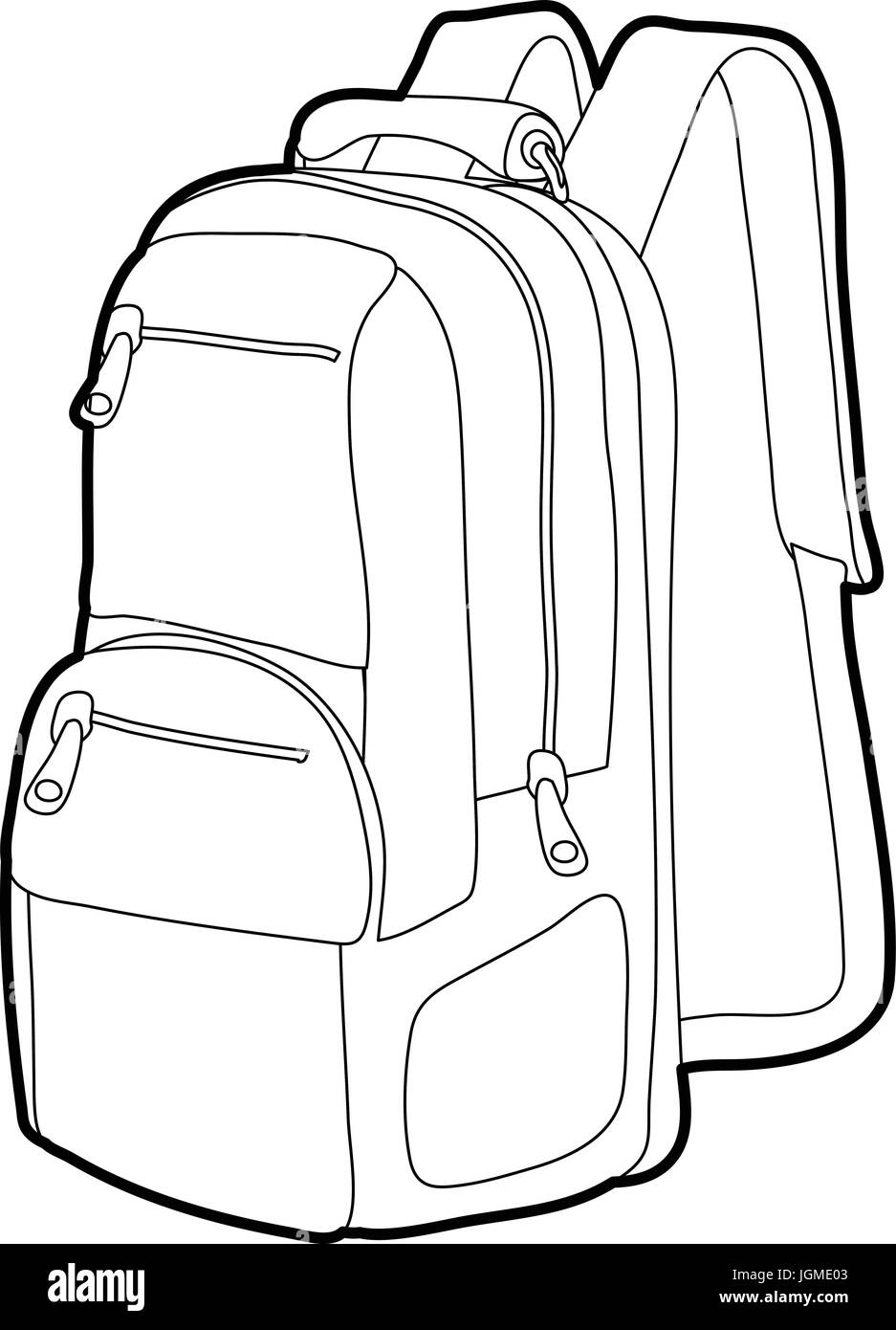 Sac à dos de voyage aperçu l'icône Illustration de Vecteur