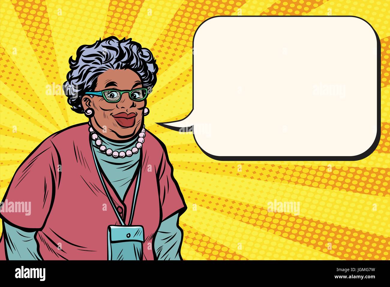 Portrait of a smiling belle femme africaine, Granny Illustration de Vecteur