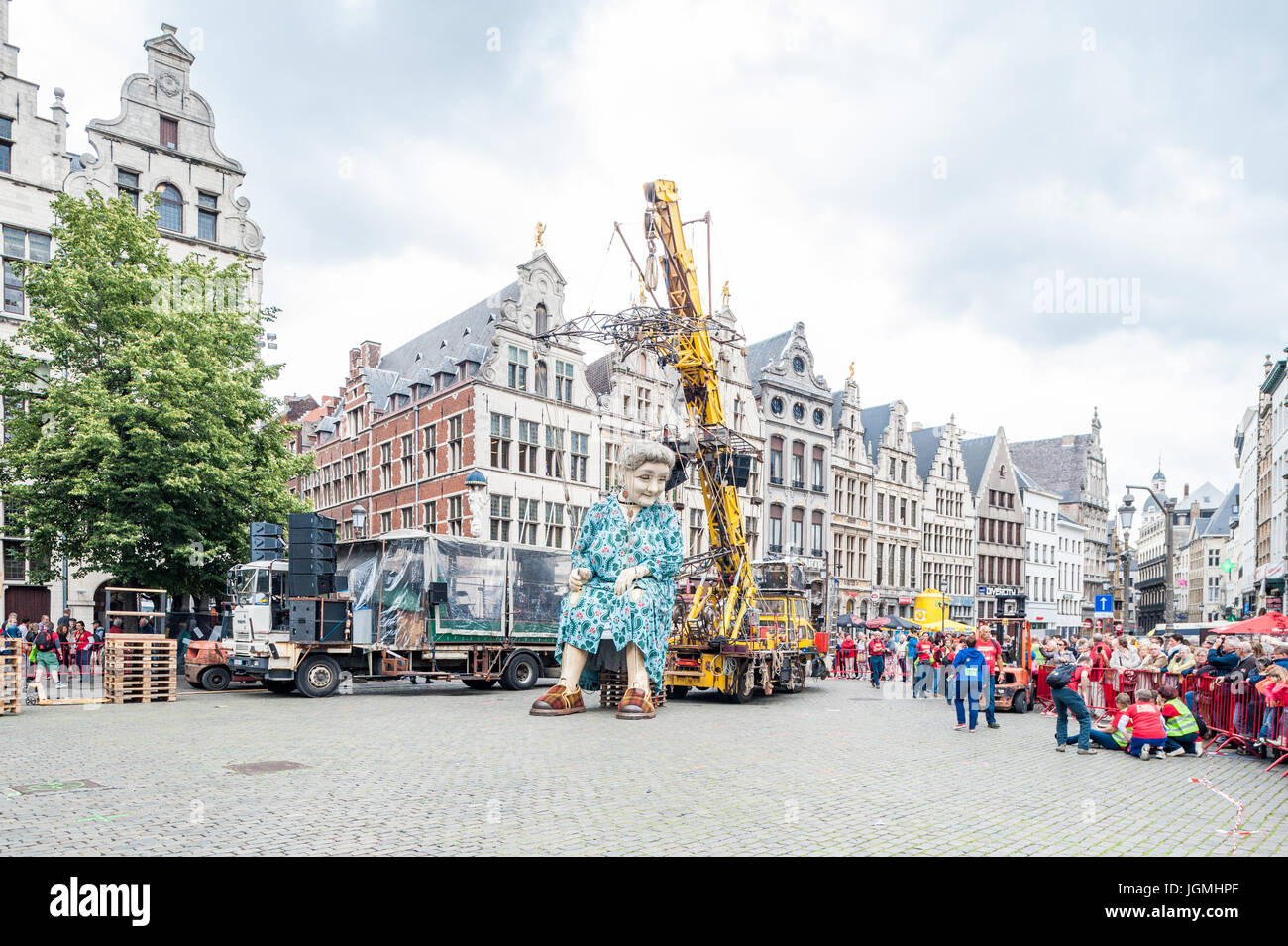 Belgique, Anvers, de Reuzen - Les Géants de Royal de Luxe - Zomer van Antwerpen 2015 Banque D'Images