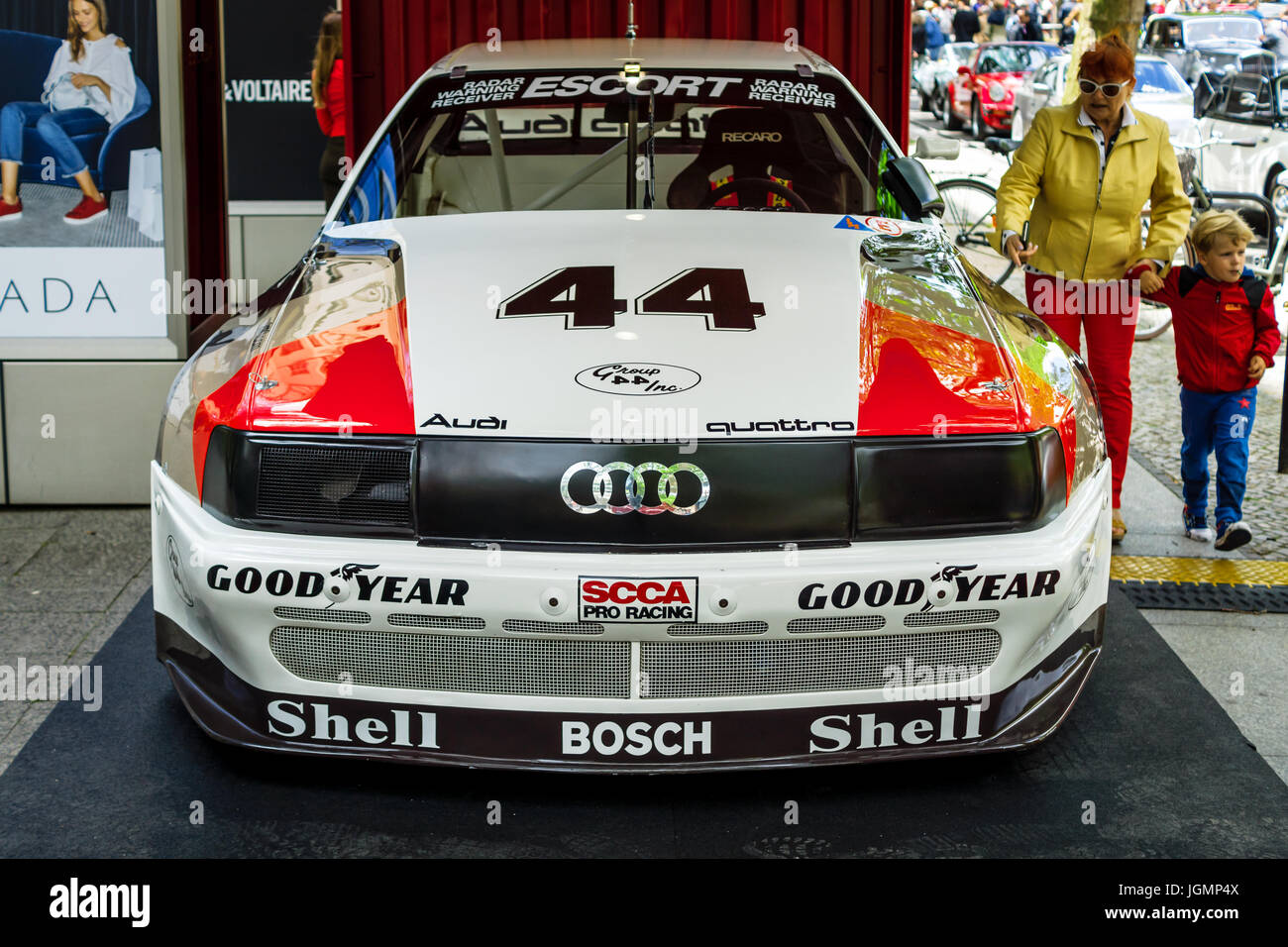 BERLIN - 17 juin 2017 : voiture de course Audi 200 Quattro, Trans-Am 1988. Les Classic Days Berlin 2017. Banque D'Images