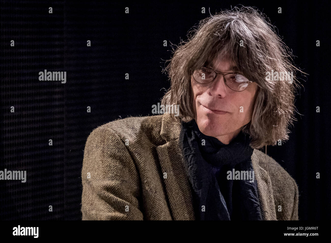 Aarhus, Danemark - 7 mai 2017. David Fricke, rédacteur principal à Rolling Stone Magazine, vu dans le cadre d'un groupe de parler pendant le festival et la musique danoise showcase Festival Spot 2017 conférence à Aarhus. Banque D'Images