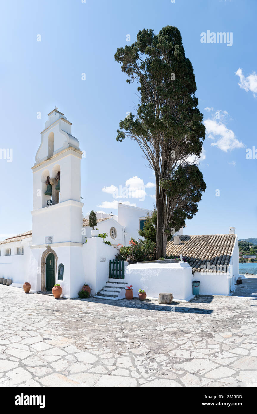 Église de Panagia Vlachernes- De Pontikonisi- Corfu Banque D'Images