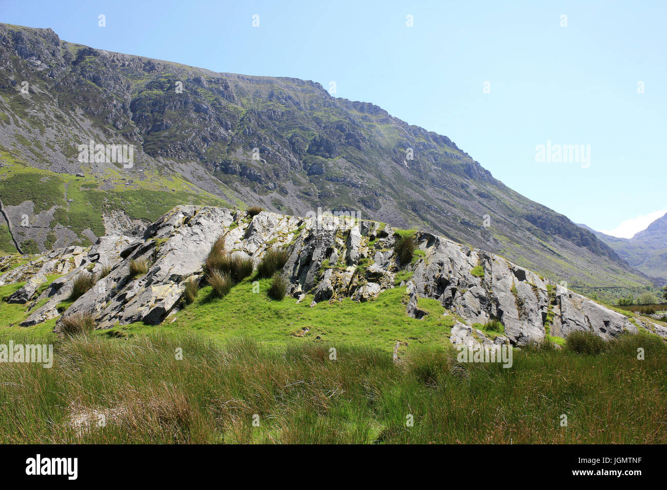 Roche, Mountonee Nant Francon Vallée, au Pays de Galles Banque D'Images