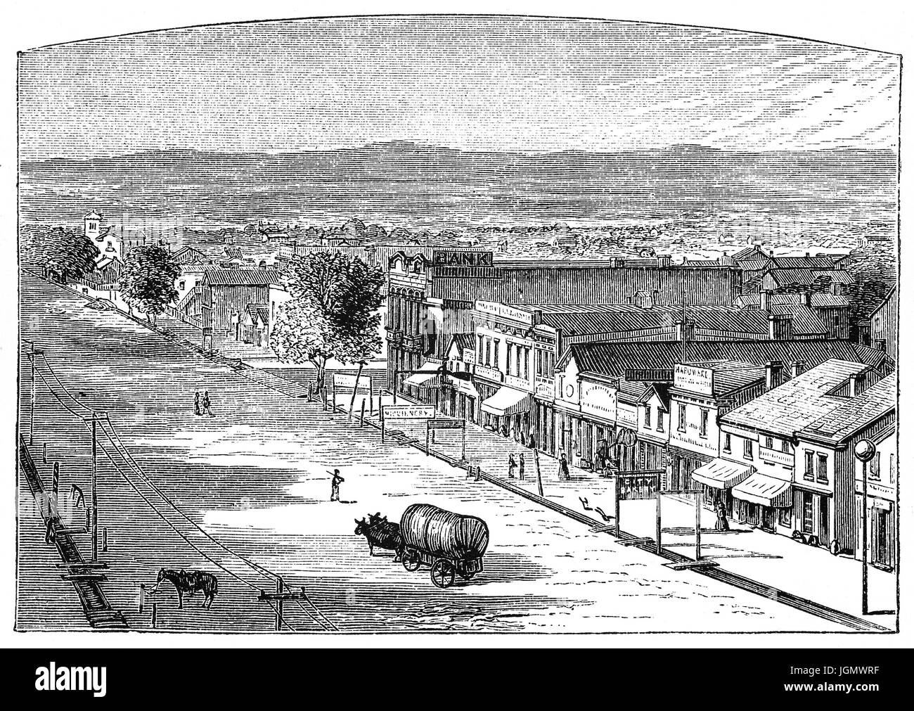 1879 : une rue à Salt Lake City, Utah, États-Unis d'Amérique Banque D'Images