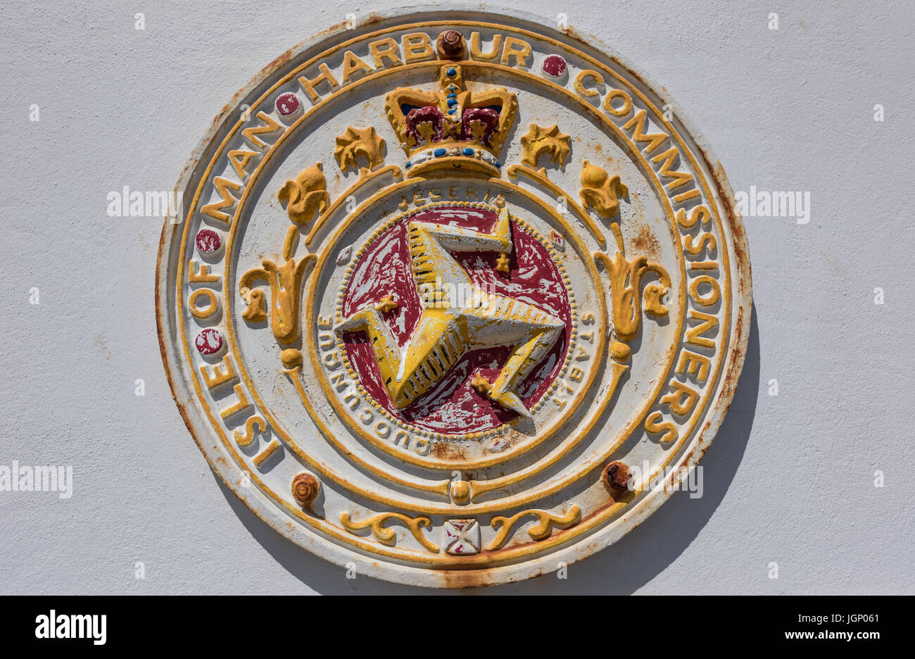 Île de Man Harbour Commissioners plaque. Banque D'Images