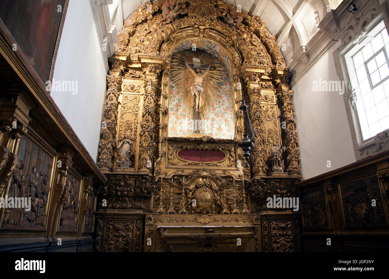 Petite chapelle dans le chapitre Chambre à Sé Cathderal à Porto - Portugal Banque D'Images