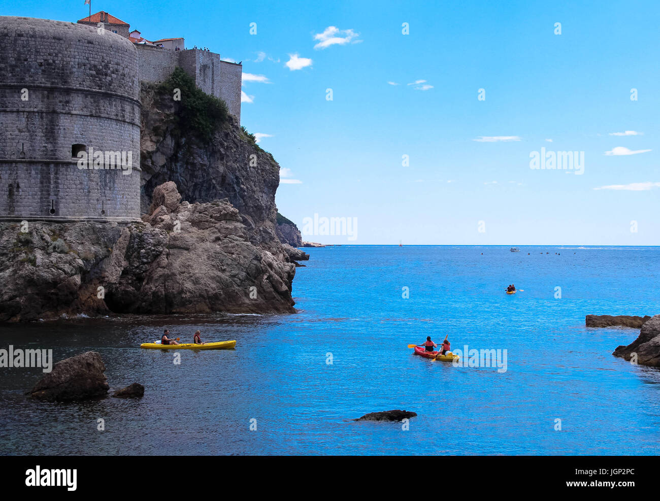 Canoë Sports d'eau en Dubrovnik Croatie Banque D'Images
