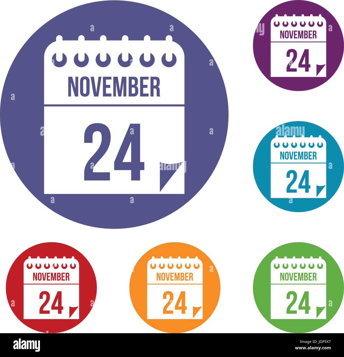 24 november calendar icon flat Banque de photographies et d'images à haute  résolution - Alamy