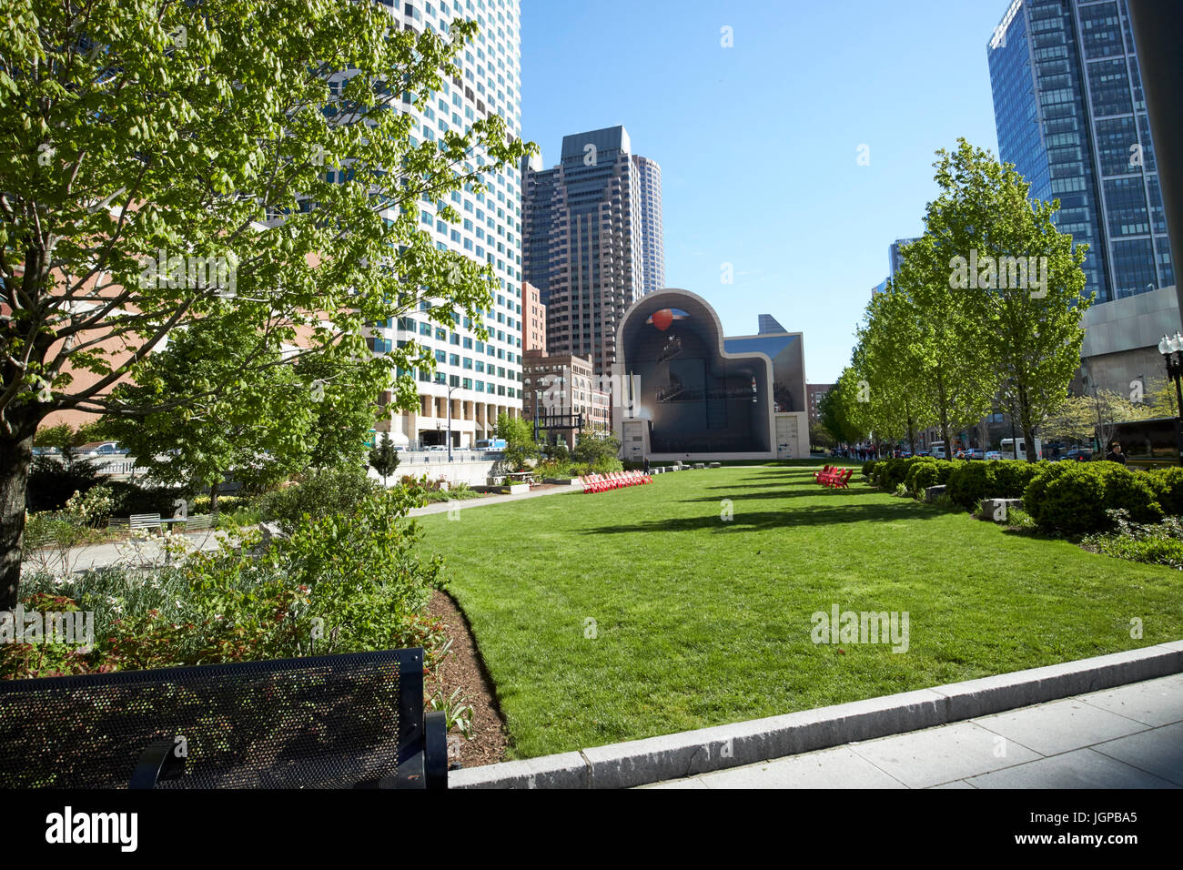 Rose Kennedy Greenway financial district centre-ville de Boston, USA Banque D'Images