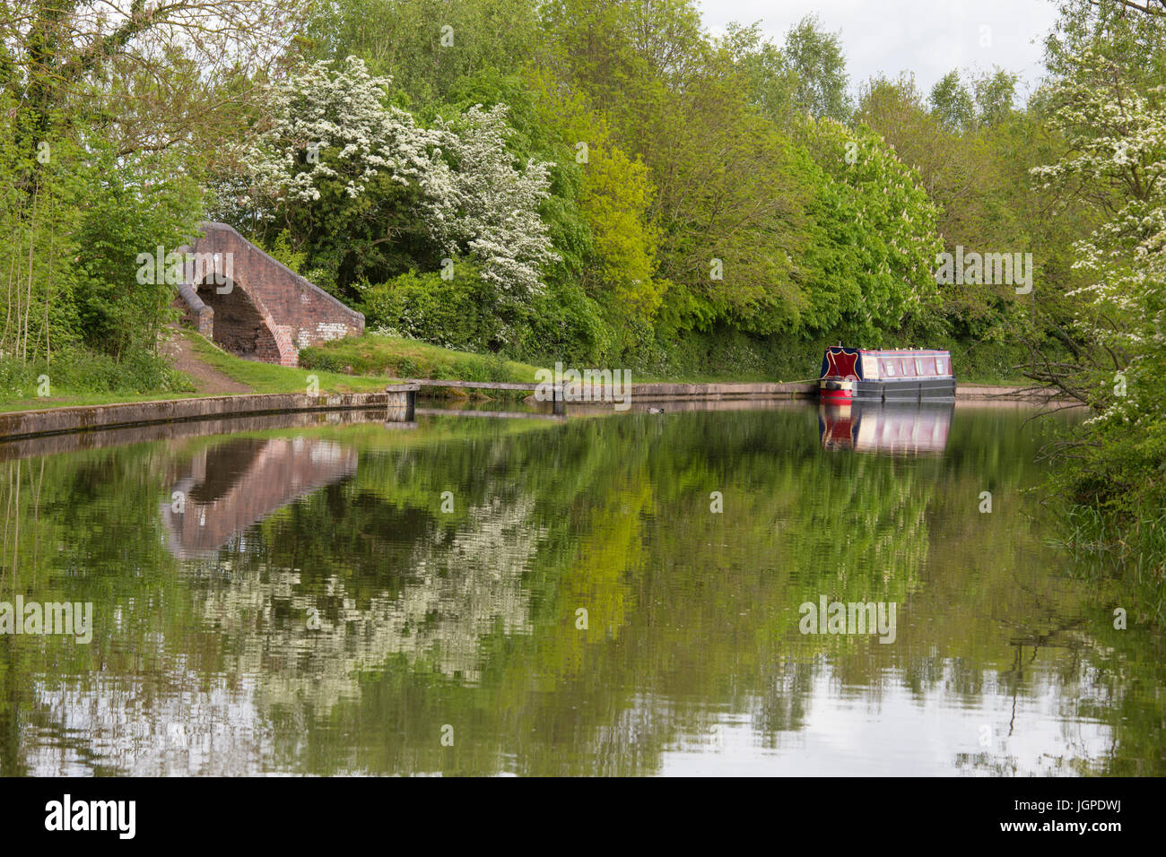 Le Grand Union Canal à Kingswood Junction près de Lapworth, Warwickshire, England, UK Banque D'Images