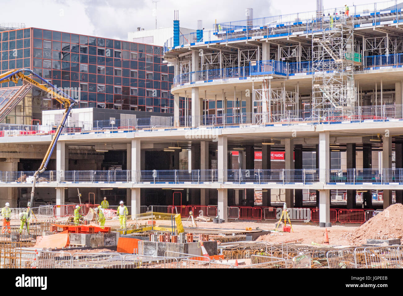 Le réaménagement du centre-ville de Birmingham au Paradise CIrcus Birmingham, Angleterre, RU Banque D'Images