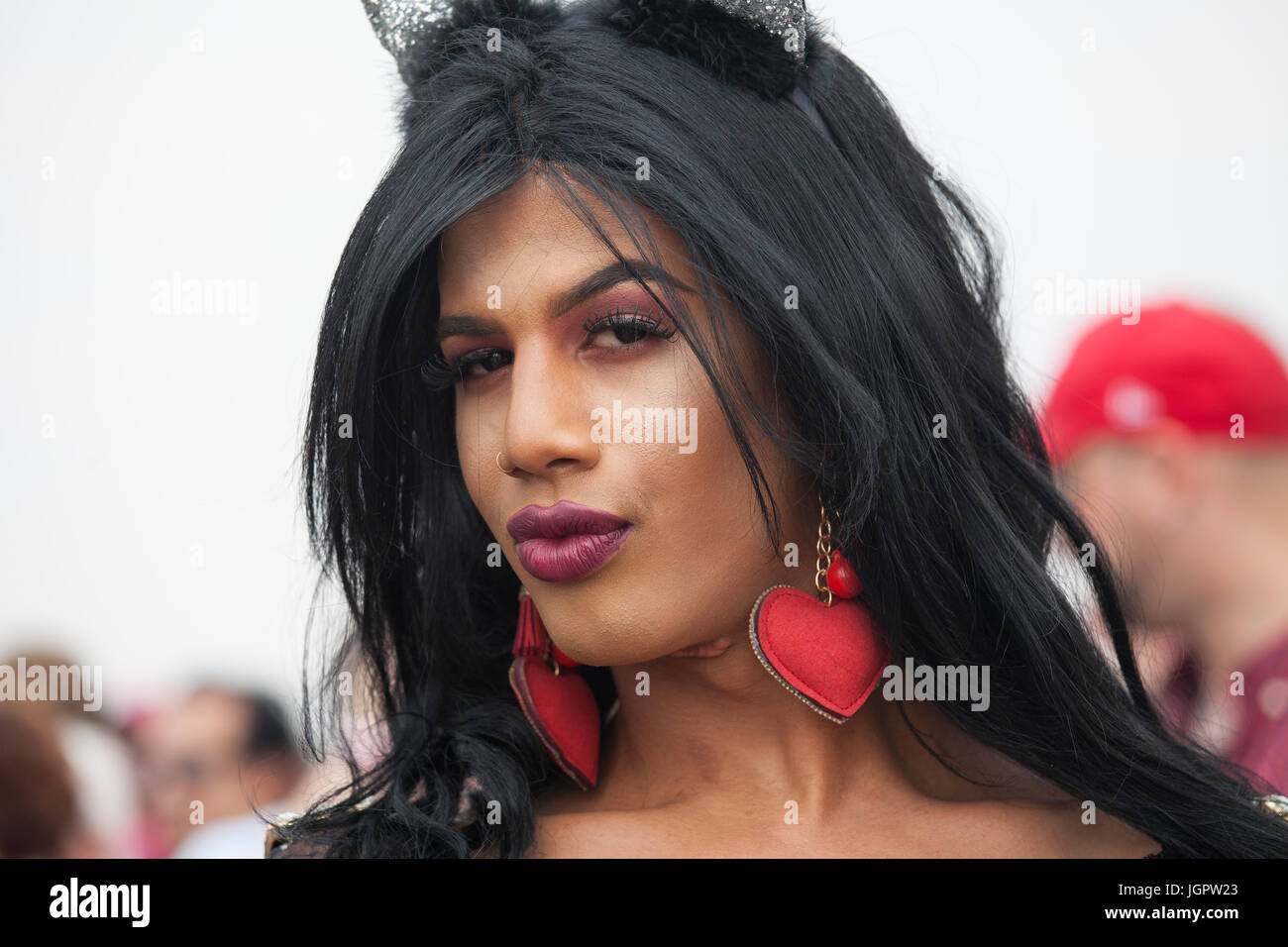 Cologne, Allemagne. 09 juillet 2017. CSD (Christopher Street Day) gay pride parade à Cologne, Allemagne. Le défilé de cette année avait pour thème "Plus jamais". La CDD est l'une des des plus grandes d'Europe. Credit : Yulia Reznikov/Alamy Live News Banque D'Images