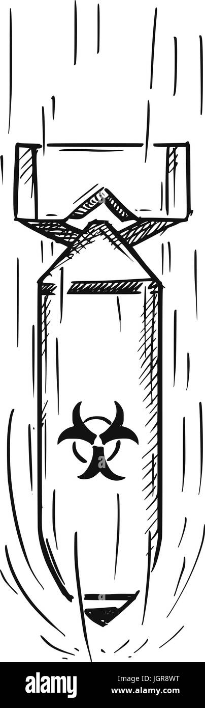 Vector cartoon de bombe avec de l'air chute danger biologique Illustration de Vecteur