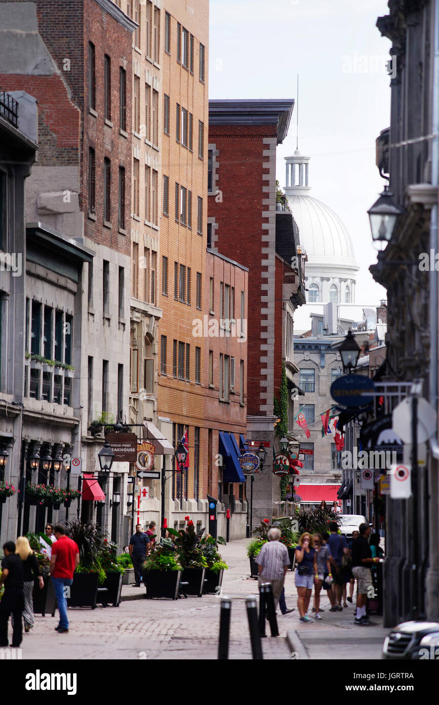 Montréal, Canada, 9 juillet 2017,. La rue St-Paul dans le Vieux Montréal. Credit:Mario Beauregard/Alamy Live News Banque D'Images