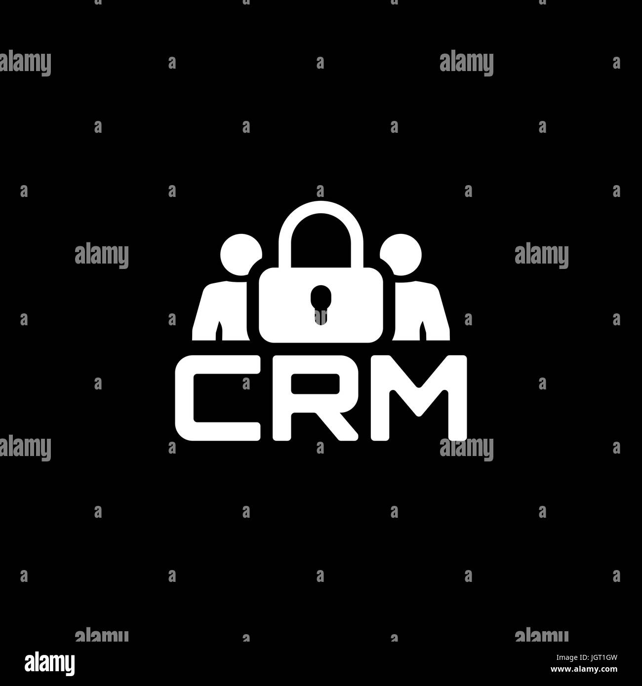 L'icône de sécurité de CRM. Modèle plat. Illustration de Vecteur