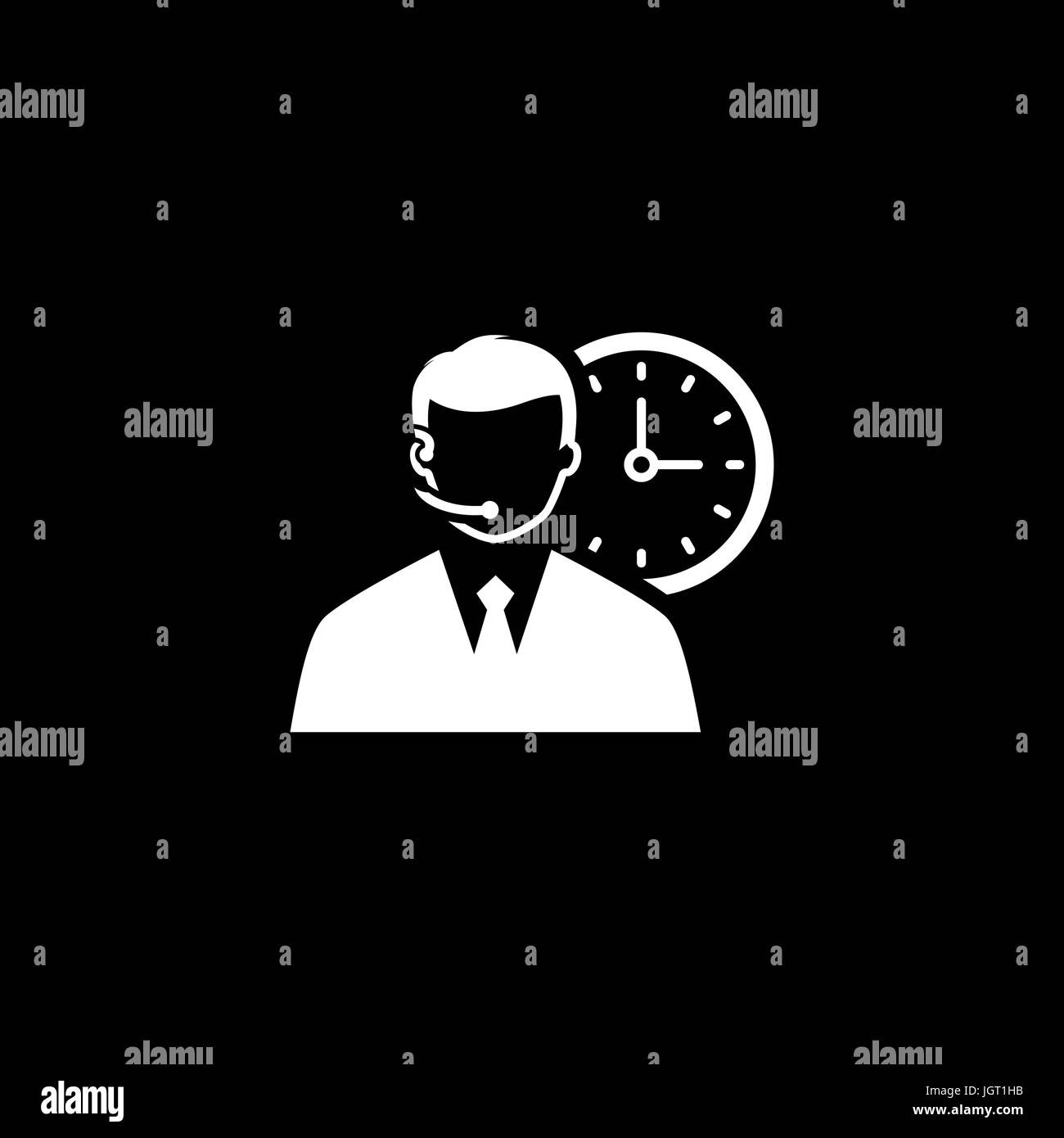 L'icône du Centre d'appel. Modèle plat. Illustration de Vecteur