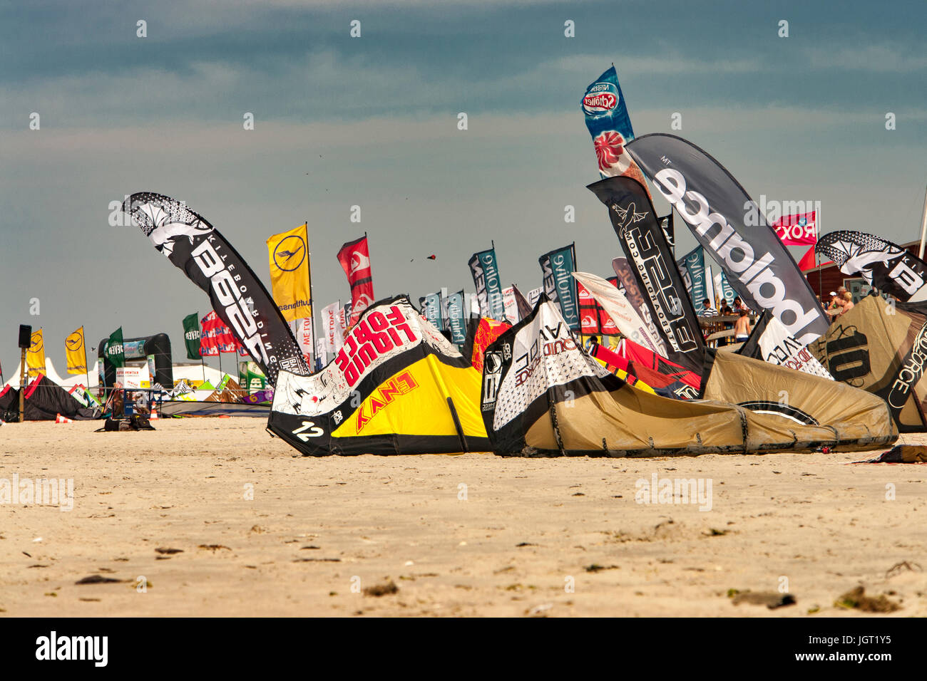 Saint Peter Ording Plage Kite Surf Worldcup 2010. Banque D'Images