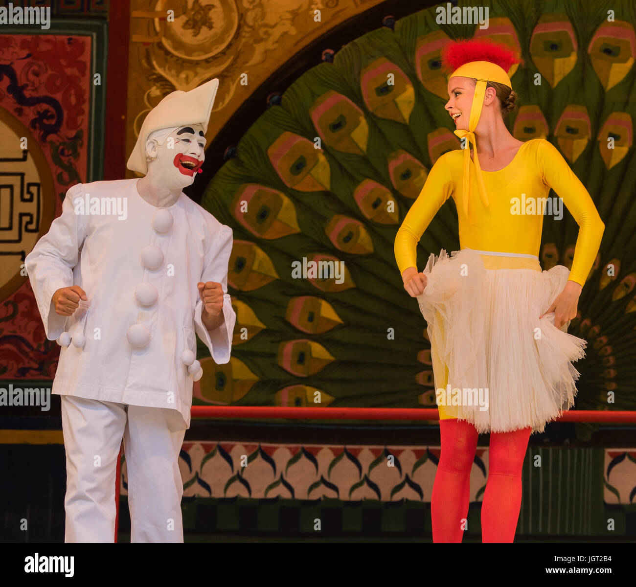 Spectacle de pantomime à Tivoli, Copenhague, Danemark Banque D'Images