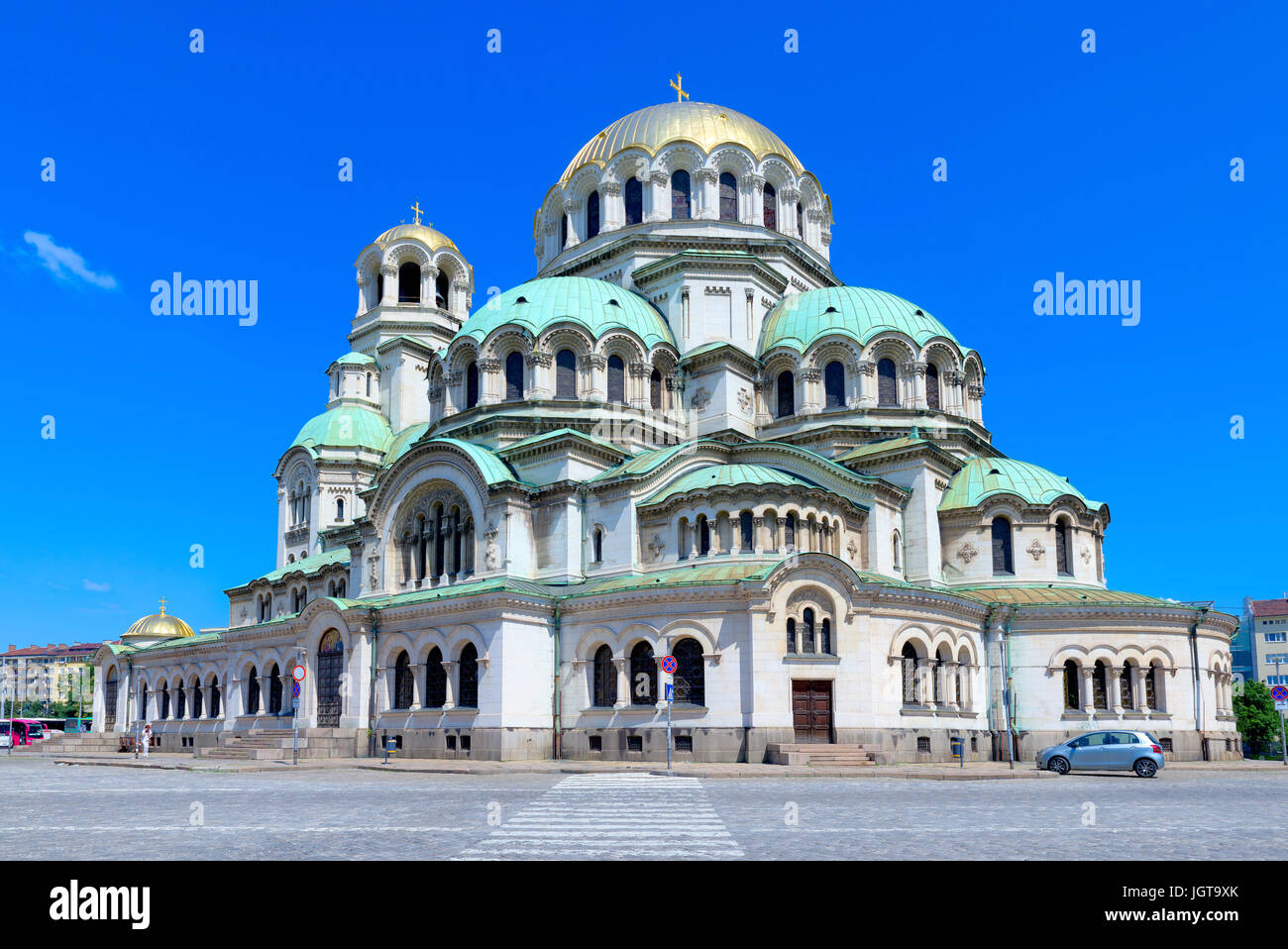 Belle vue de la cathédrale Alexandre Nevski à Sofia, capitale de la Bulgarie Banque D'Images