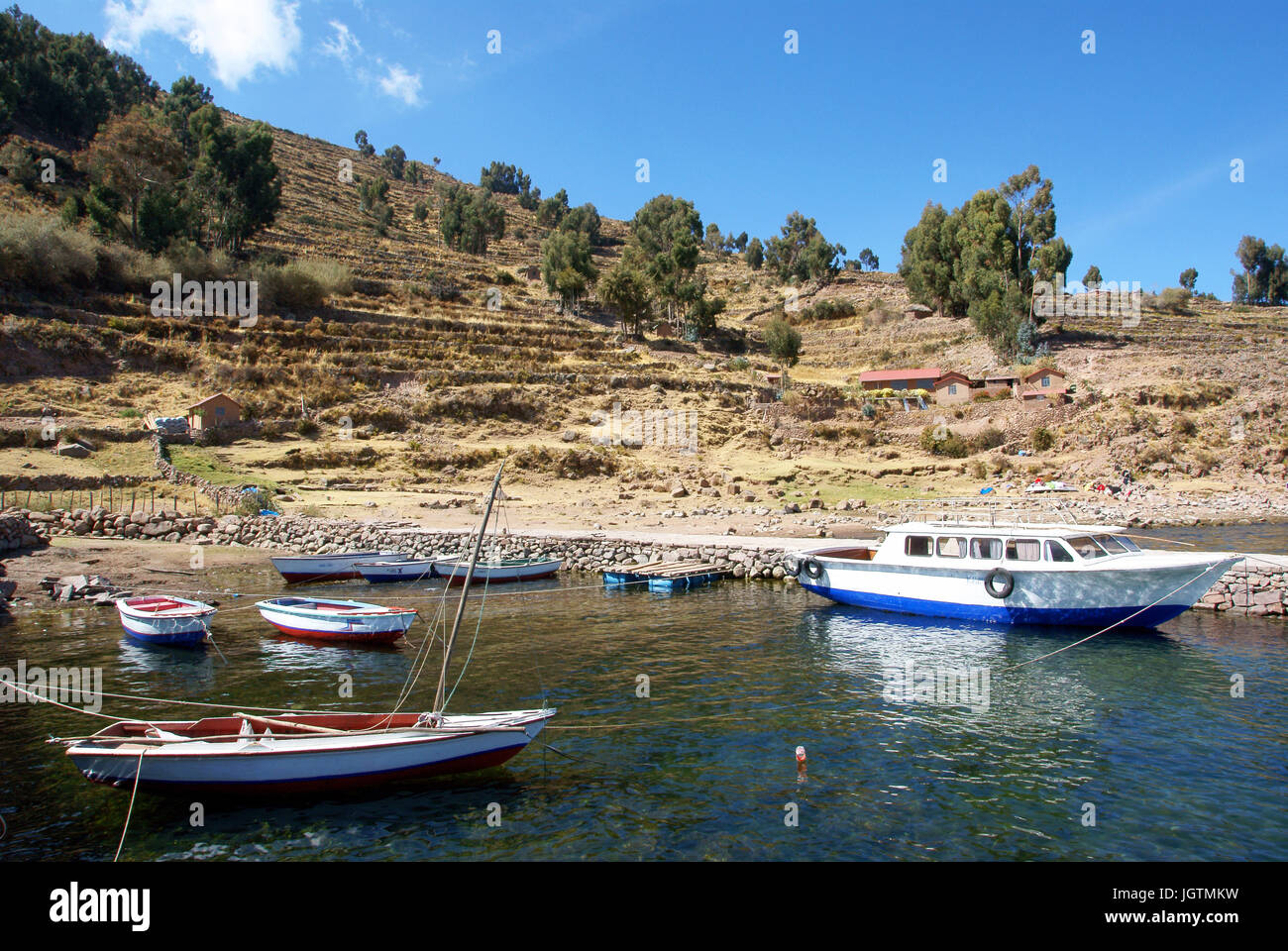 Isla Taquile, Lac Titicaca, Lima, Pérou Banque D'Images