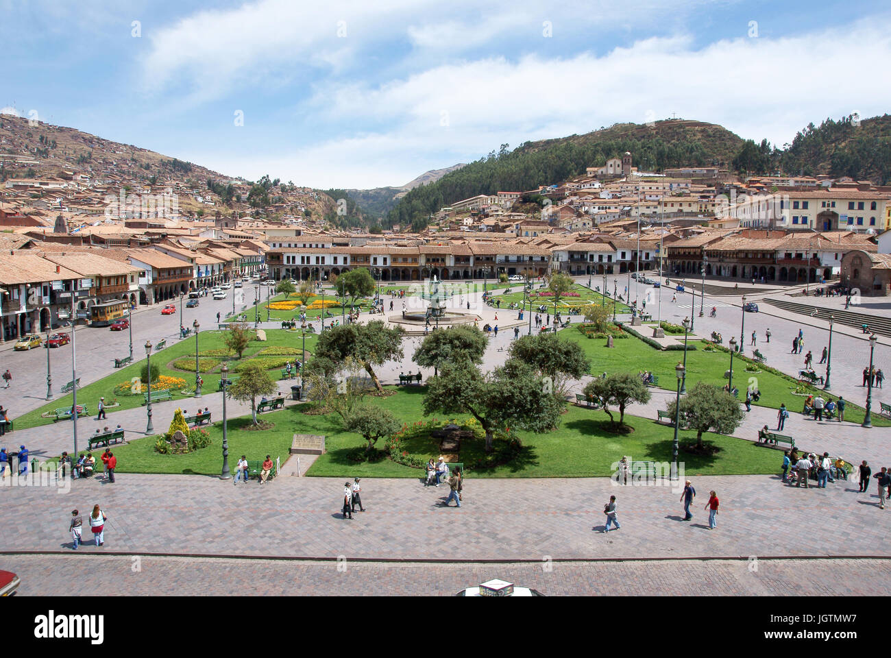 La Plaza des Armes, Cuzco, région de Cusco, Lima, Pérou Banque D'Images