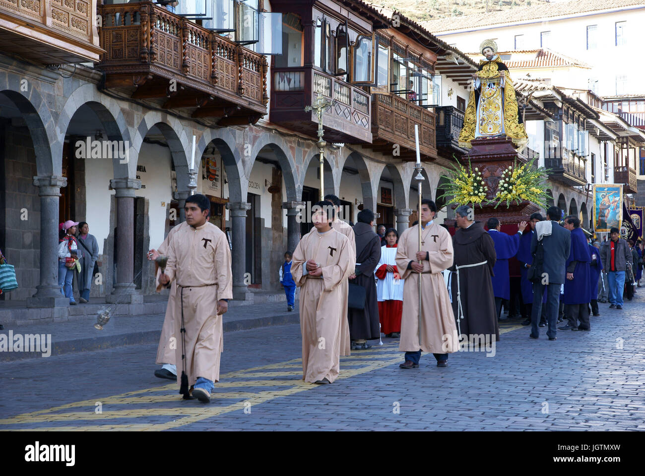 La Plaza des Armes, Cuzco, région de Cusco, Lima, Pérou Banque D'Images