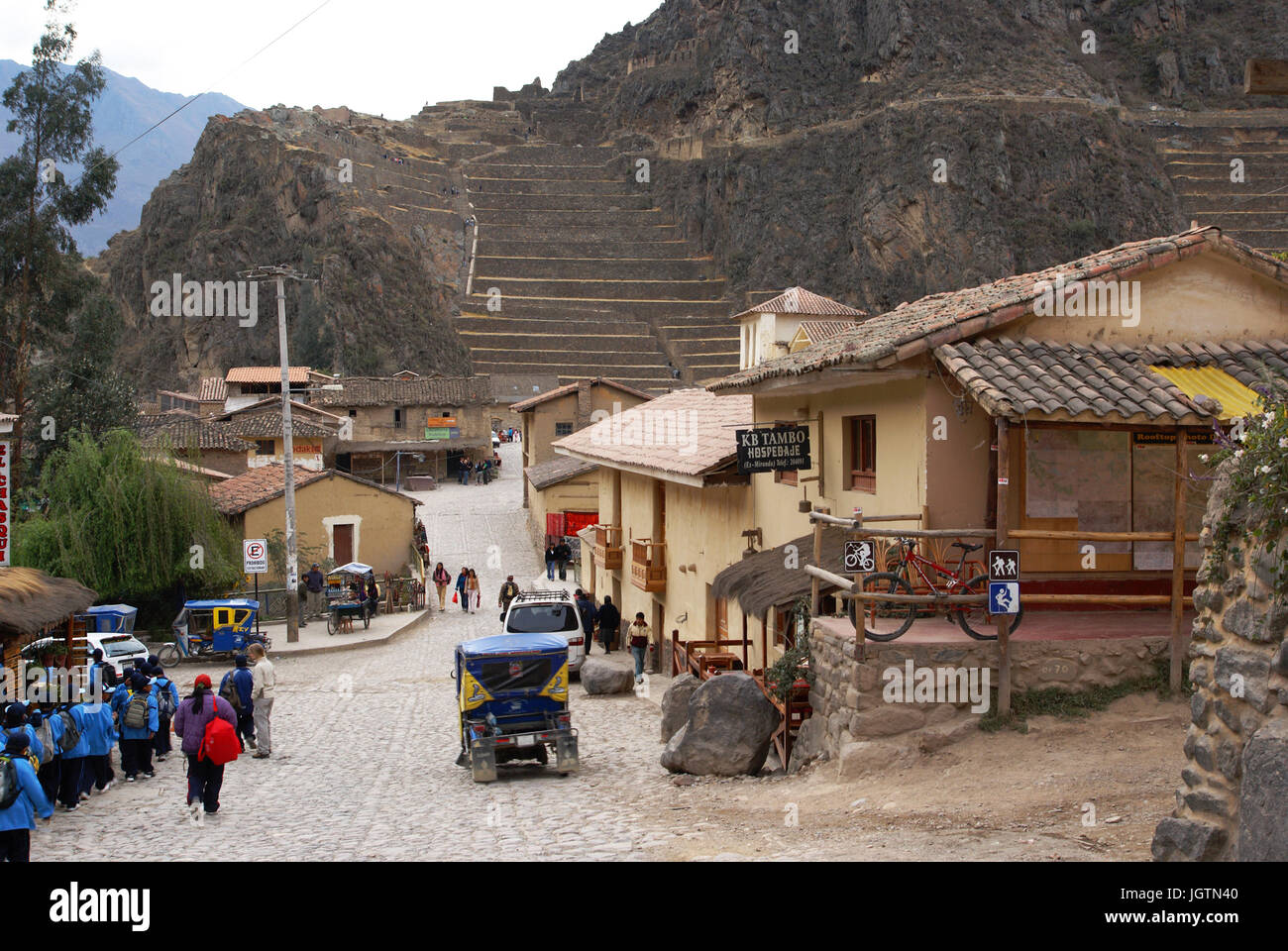 Ollantaytambo, d'une valeur sacrée de los Incas, région de Cusco, Lima, Pérou Banque D'Images
