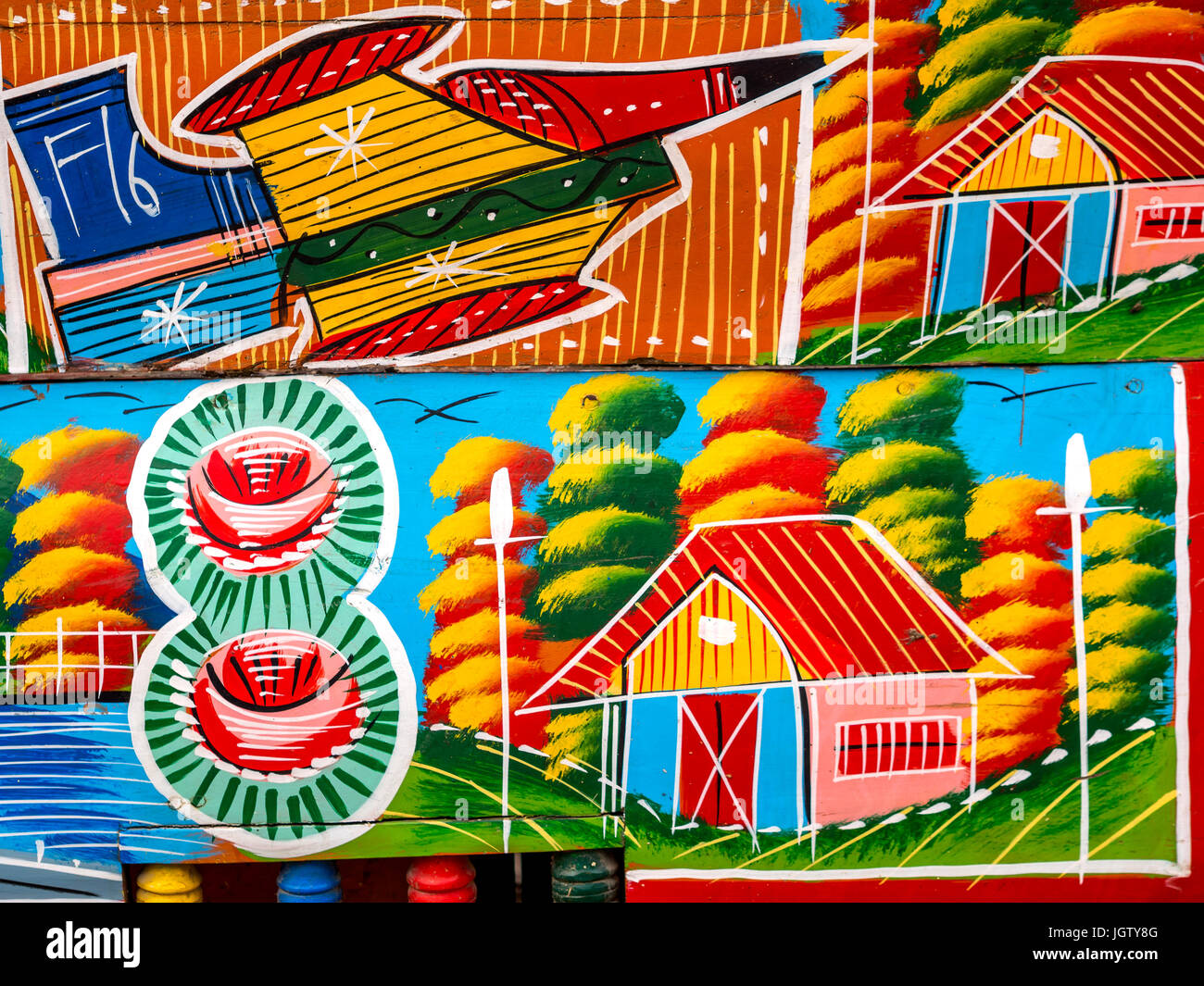 Décoration détaillée Camion pakistanais sur l'art. Banque D'Images