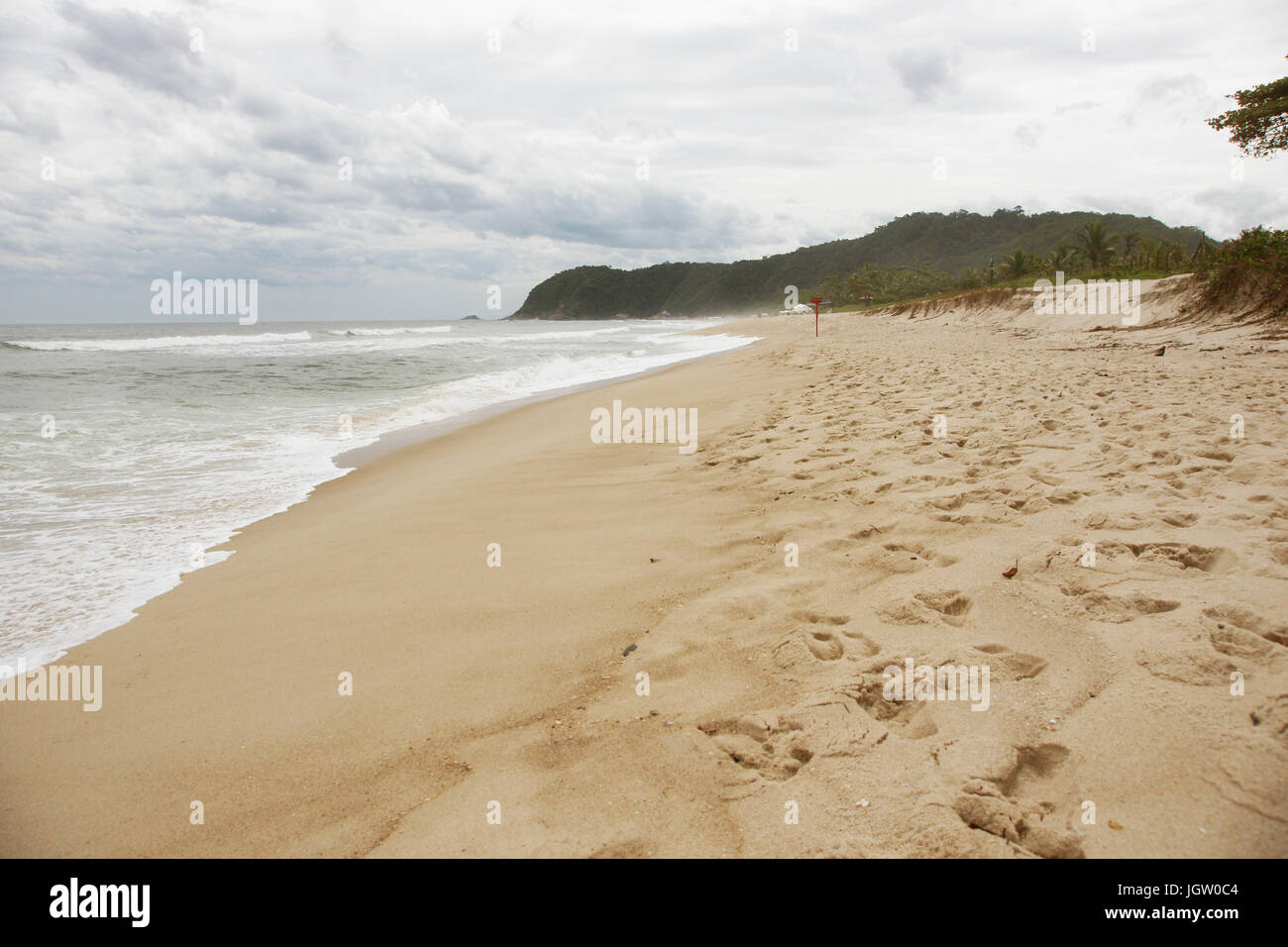 Plage, mer, sable, Barra do Una, Peruíbe, São Paulo, Brésil Banque D'Images