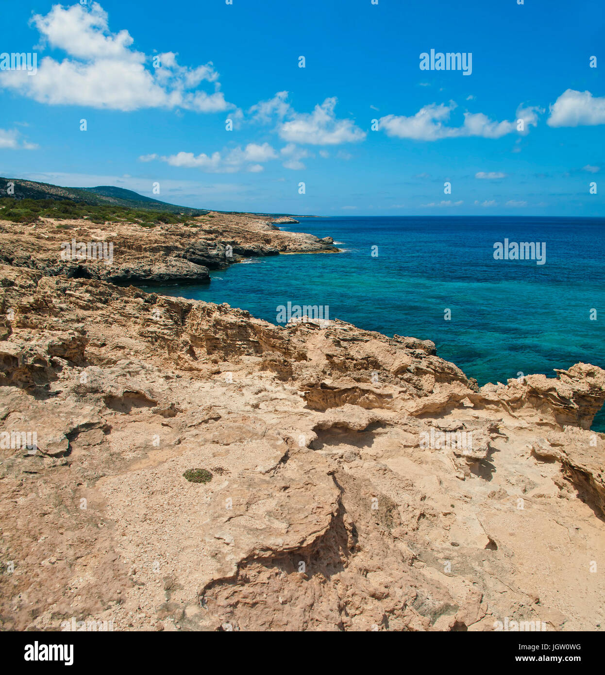 Les roches calcaires sur Péninsule d'Akamas, Chypre Banque D'Images