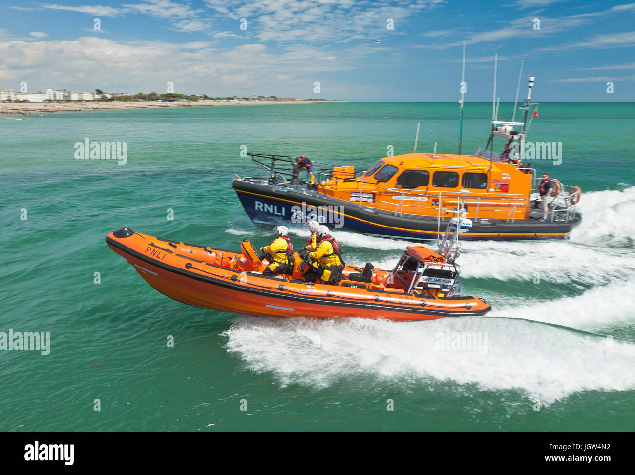 L'entrée de sauvetage de la RNLI Littlehampton le long de la rivière Arun. Banque D'Images