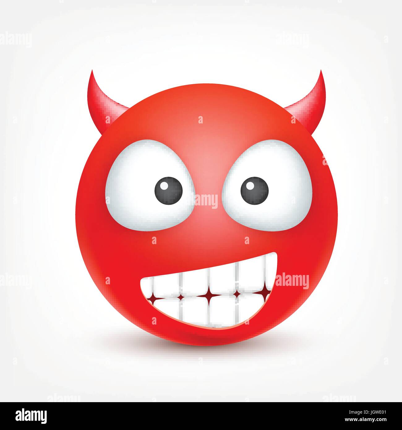 Smiley, émoticone. Visage rouge avec des émotions. L'expression du ...