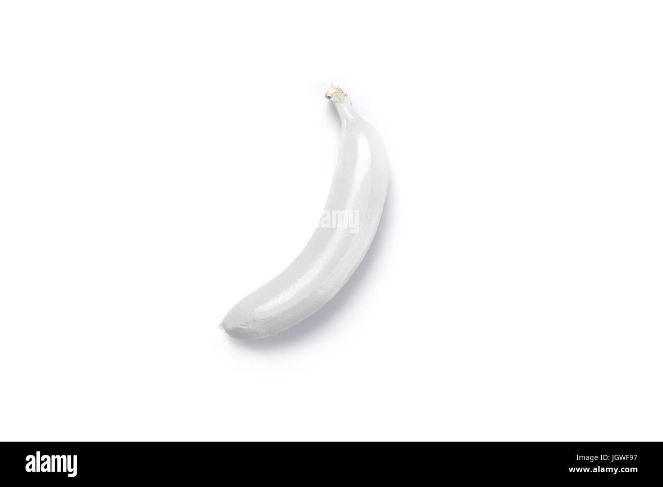 Vue de dessus de la banane de couleur blanc isolated on white Banque D'Images