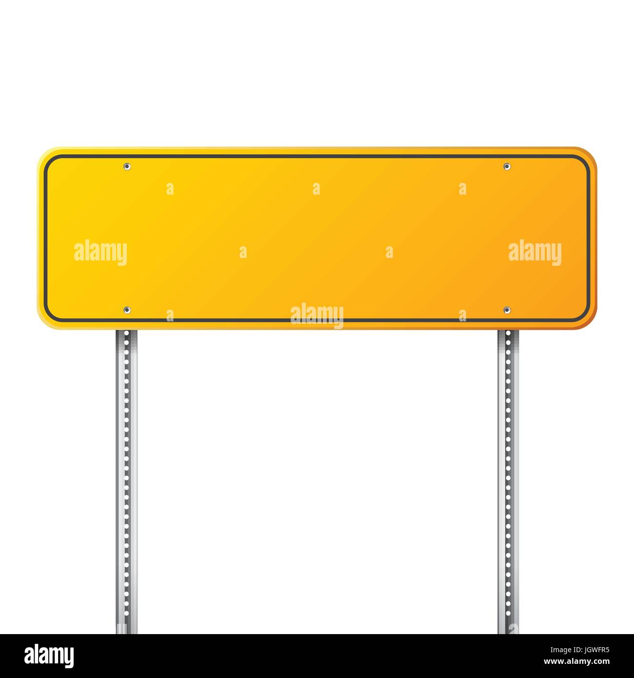 Panneau de circulation jaune de la route. Carte vierge avec place pour le texte.immersive. Informations isolées signe. Direction. Vector illustration. Illustration de Vecteur