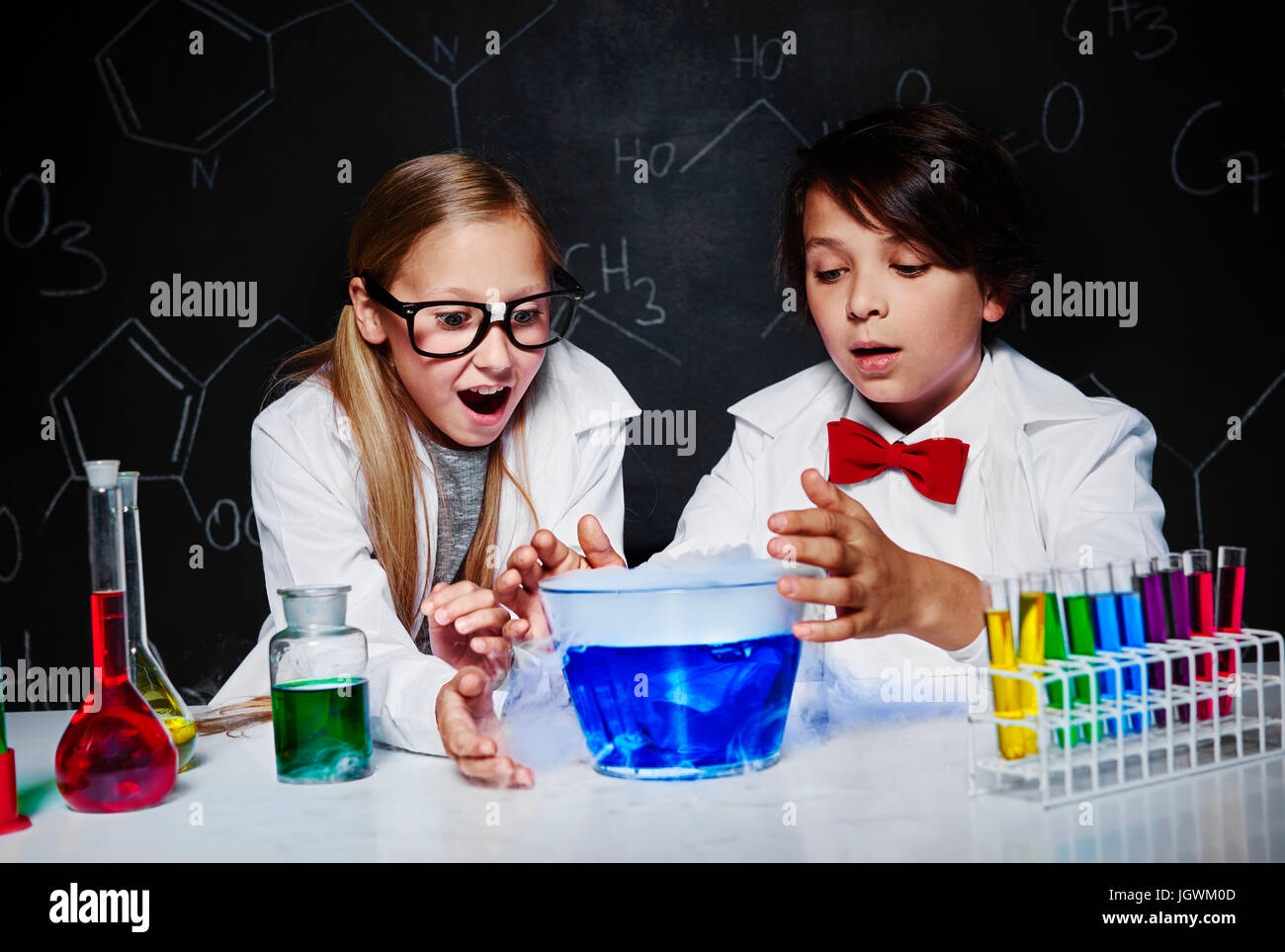 En laboratoire d'école de magie chimique Banque D'Images