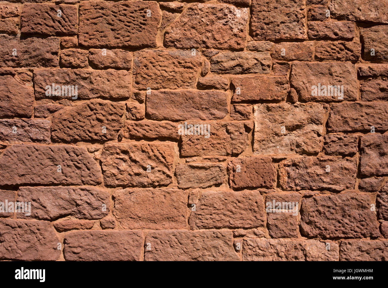 Mur de grès rouge, North Berwick, Ecosse Banque D'Images