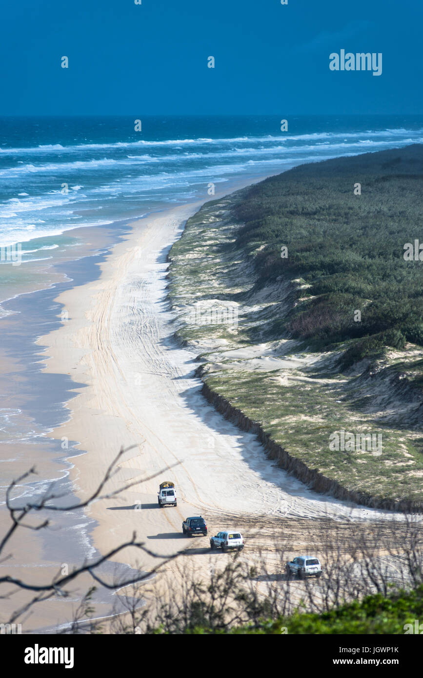 75 mile beach vu de Indian Head. Fraser Island, Queensland, Australie Banque D'Images