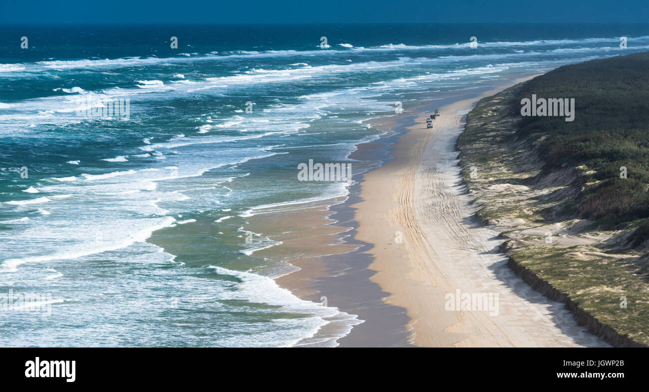 75 mile beach vu de Indian Head. Fraser Island, Queensland, Australie Banque D'Images