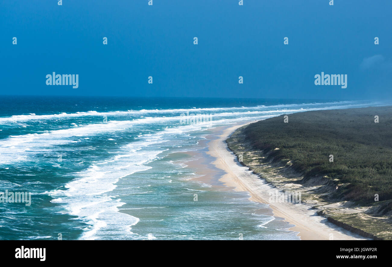 75 mile beach vu de Indian Head. Fraser Island, Queensland, Australie Banque D'Images