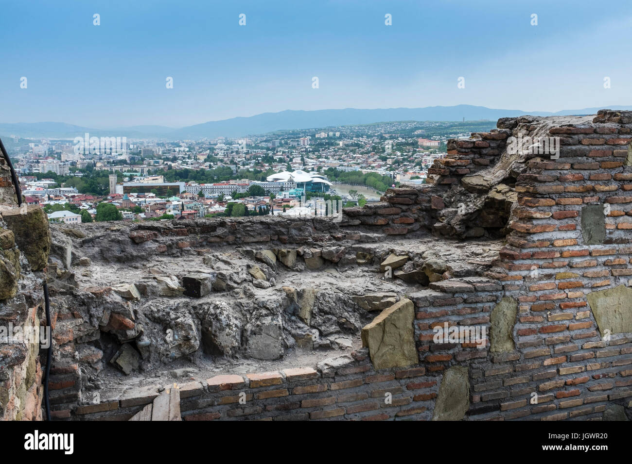 La forteresse de Narikala, Tbilissi, Géorgie, l'Europe de l'Est. Banque D'Images