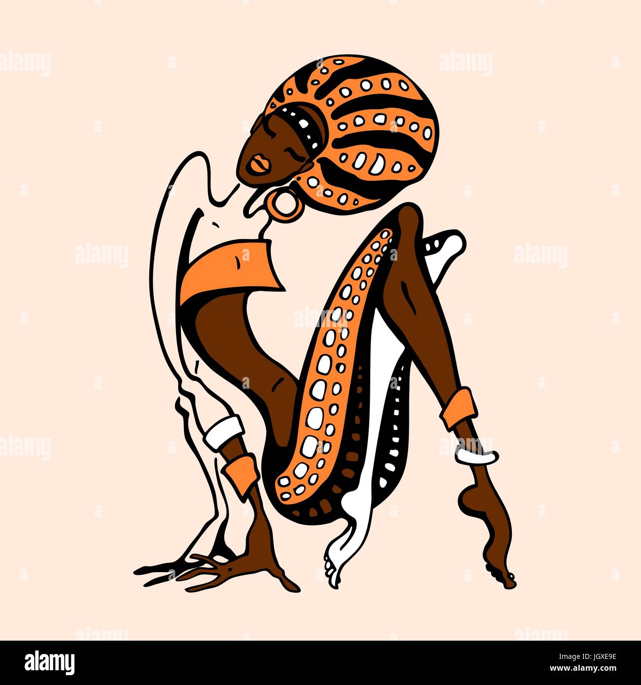 Femme africaine en style ethnique Illustration de Vecteur