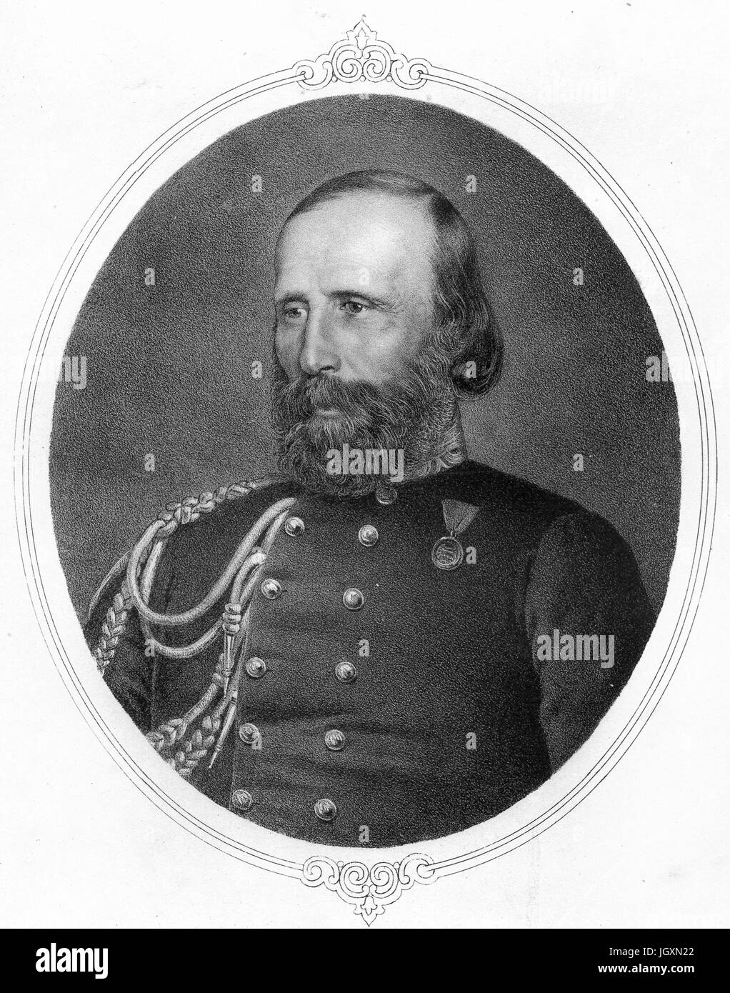 GIUSEPPE GARIBALDI (1807-1882) général et homme politique italien en 1860 Banque D'Images