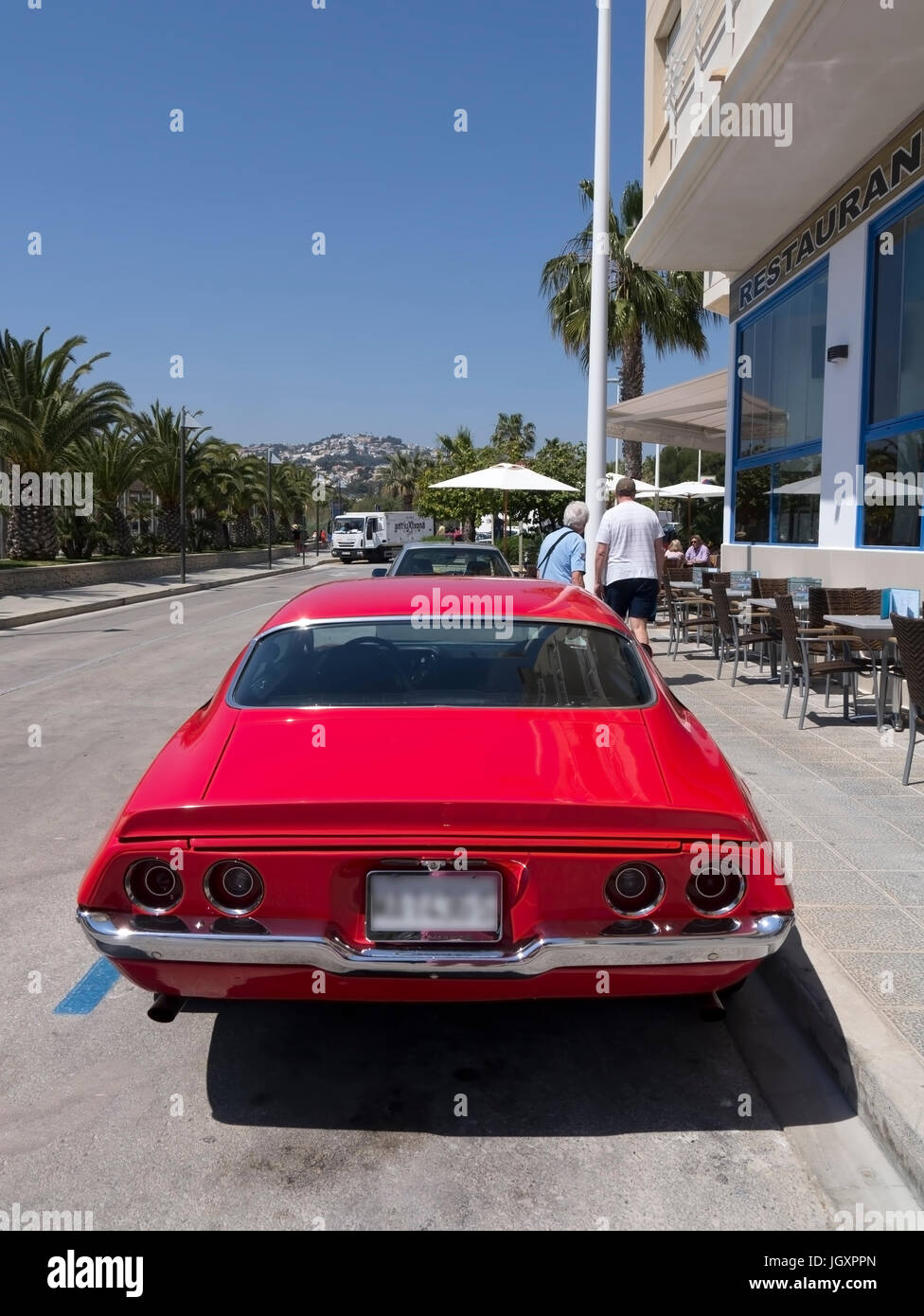 Camaro voiture sport rouge Banque D'Images