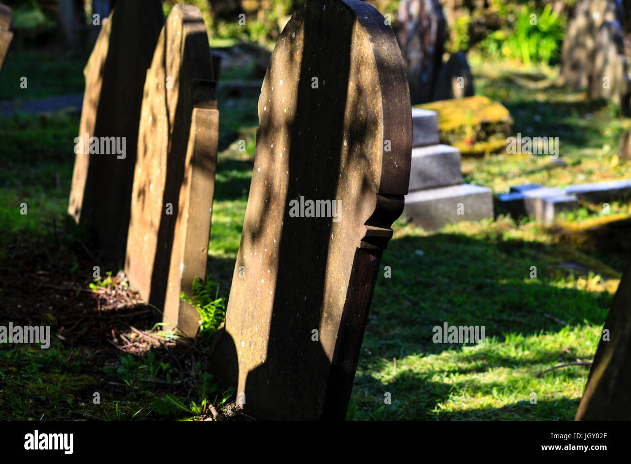 Au-dessus du cimetière méthodiste Hebden Bridge Banque D'Images