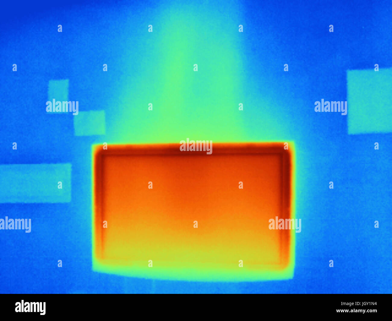 Image thermique d'une télévision à écran Banque D'Images