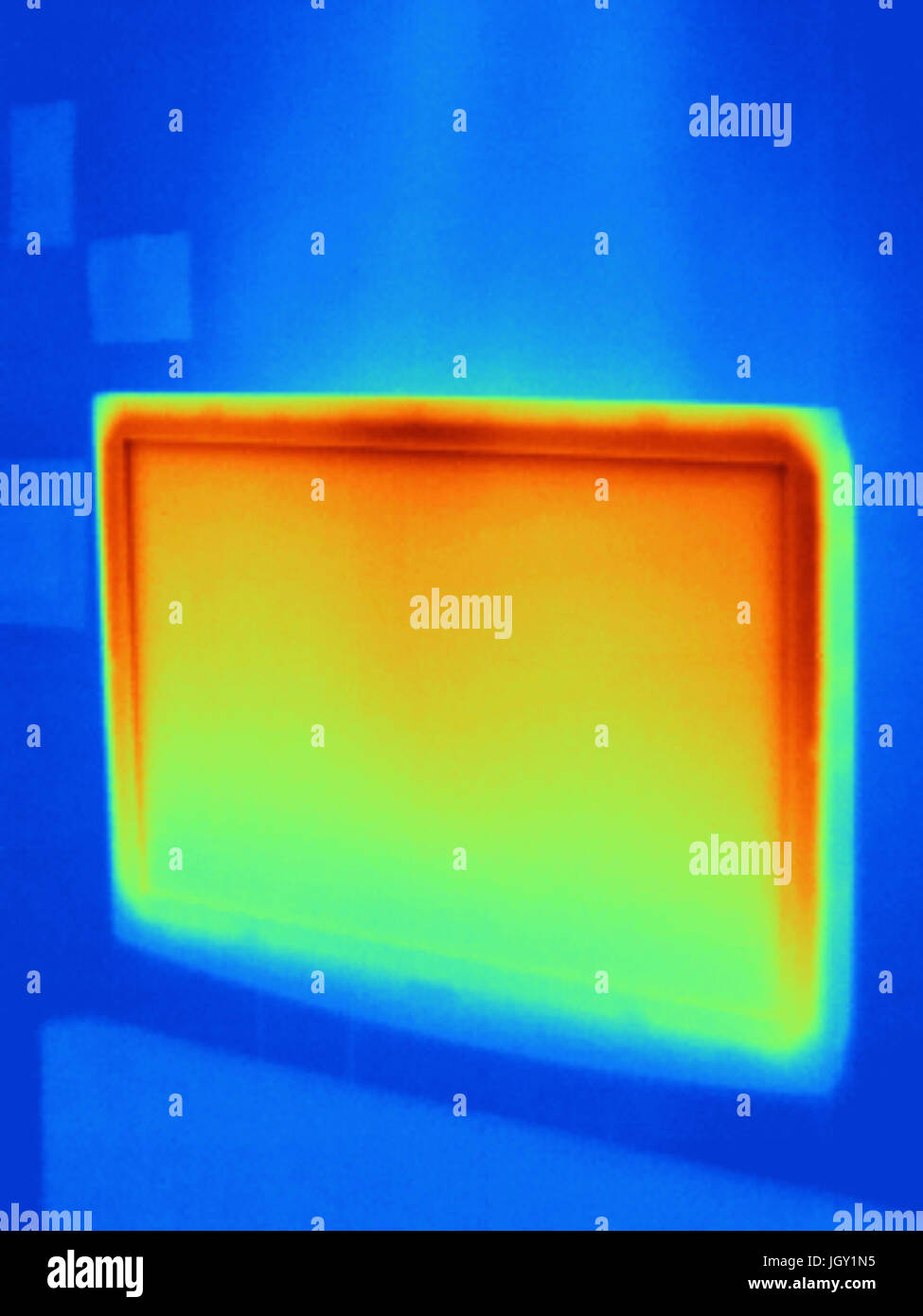 Image thermique d'une télévision à écran Banque D'Images